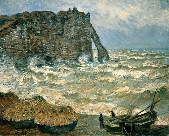 Claude Monet Stormy Sea in Etretat Sweden oil painting art